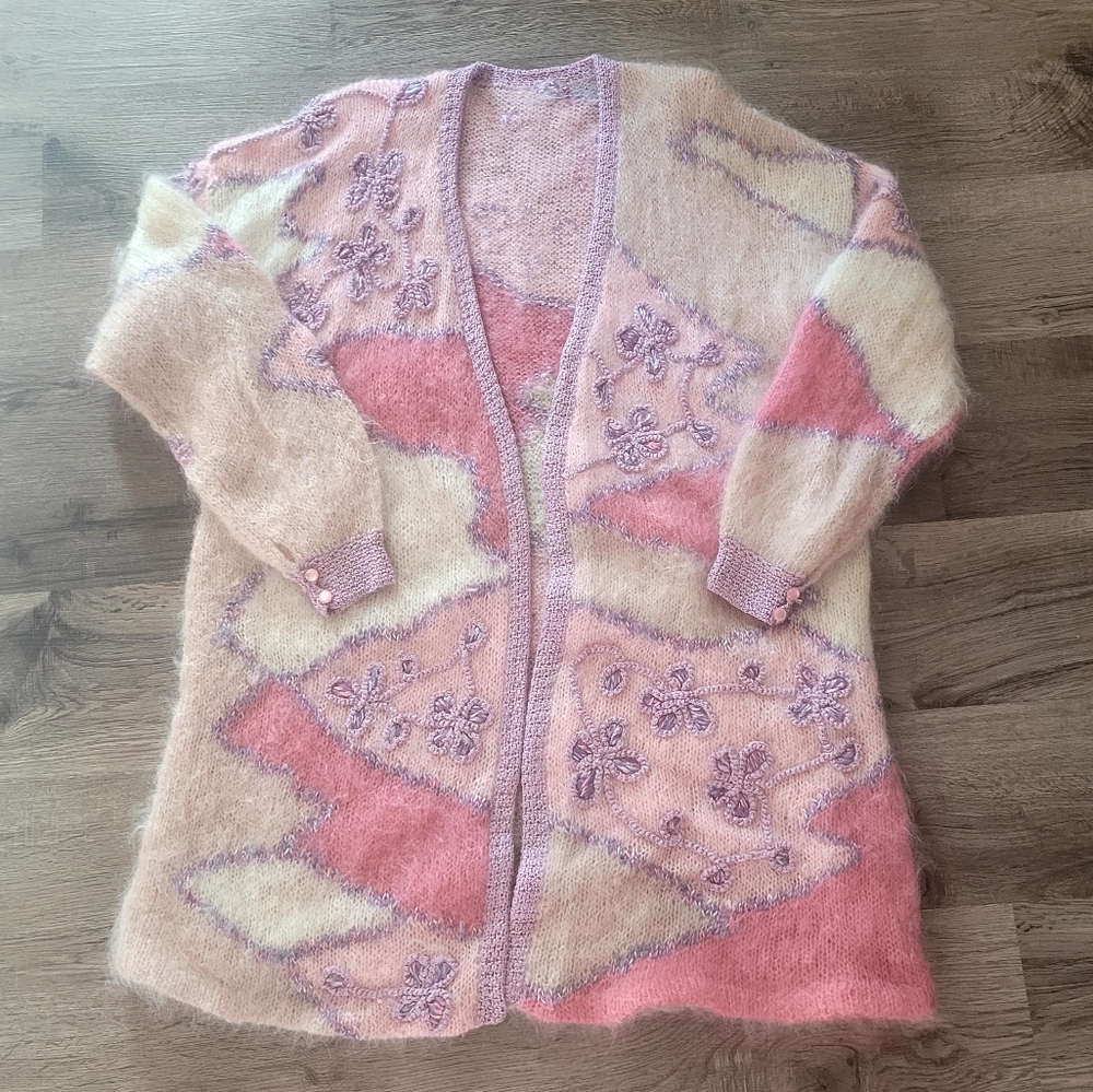 Mohair Blend Long Cardigan